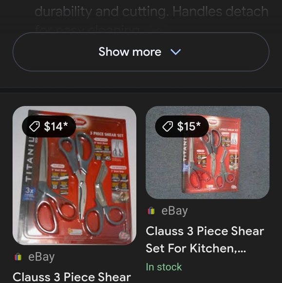 Clauss 3 piece titanium shear set new in package - Picture 6 of 7